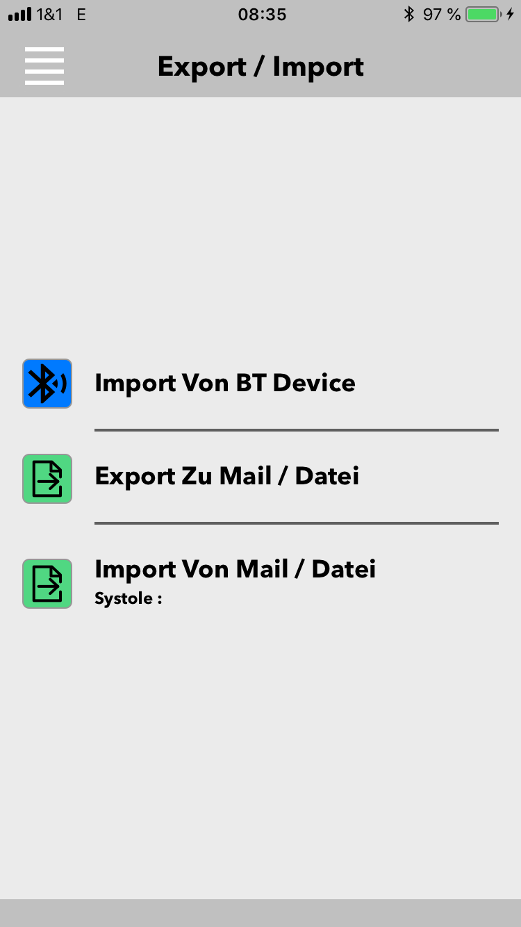 Exportieren / Importieren der Daten